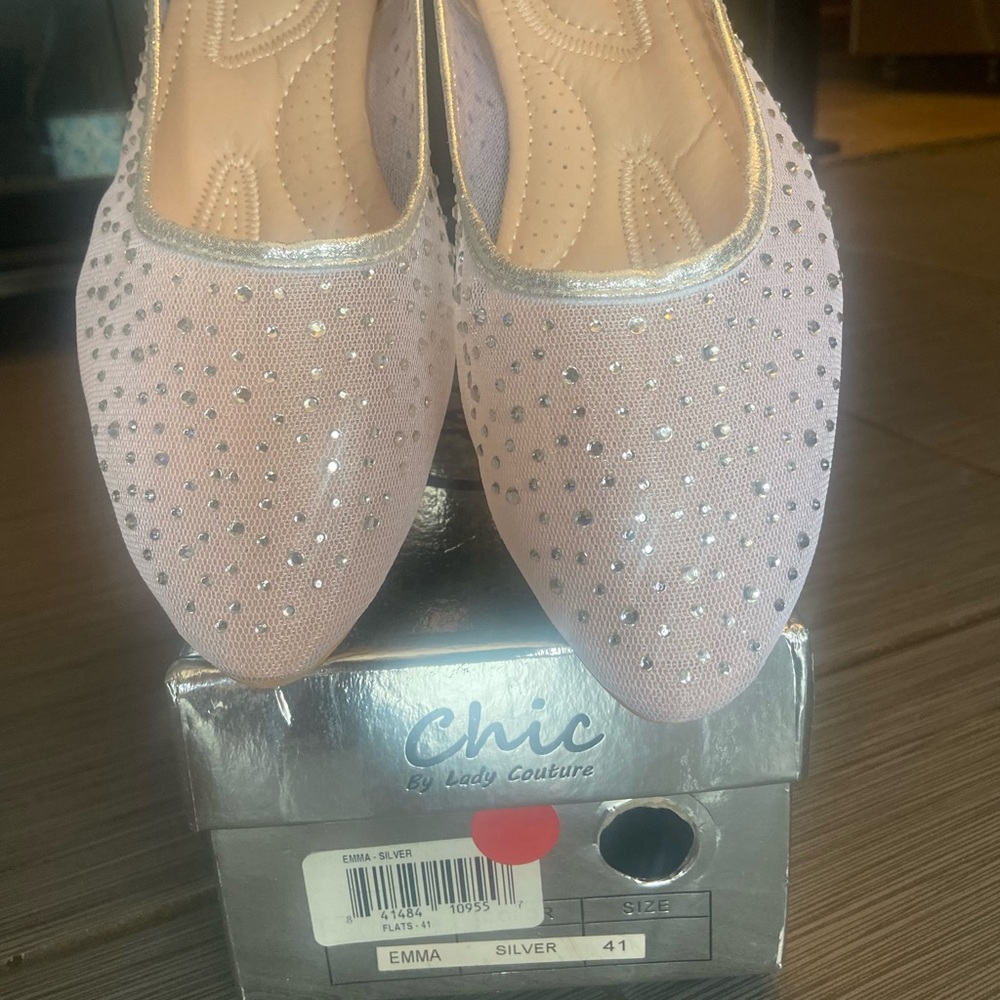 Lady Couture Flat mesh Skimmer with Metallic Studs, Emma